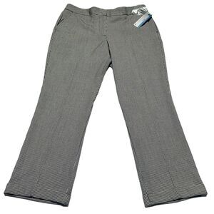Worthington Modern Fit Pants Size 8 Black White Houndstooth Print Trousers NWT